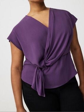 Torrid Purple Surplice Twist-Front Plus Top 3X